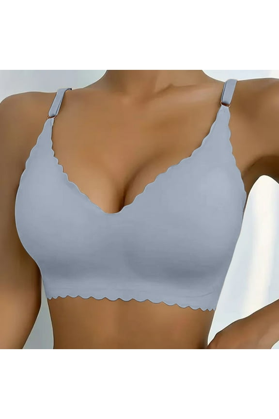Push Up Bras for Women High Support No Underwire Wireless Bra Full Coverage Padded Support Bra for Lift Bralette Everyday Seamless Tshirt Bras Deep V Petal Bra No Underwear Soft Wireless Bra Co