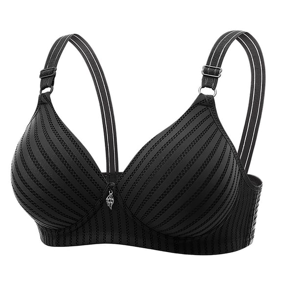 TEVEQ Push Up Bras for Women T-Shirt Bra Full Coverage Plunge Padded Support Underwire Bras Breathable Cotton Skin Friendly Cotton Strapless Bra Thin Sports Bra Without Underwire Black M