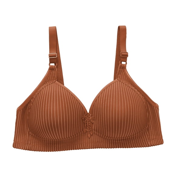 TEVEQ Push Up Bras for Women T-Shirt Bra Full Coverage Plunge Padded Support Underwire Bras for Making The Breasts Look Anti Sagging Gathering and Without Underwire. Thin Bra for Women Brown L
