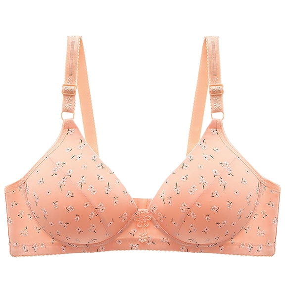 TEVEQ Push Up Bras for Women T-Shirt Bra Full Coverage Plunge Padded Support Underwire Bras Women's Side Underwear Side Mounted Breasts Top Mounted Bra Anti Sagging Bra Watermelon Red B