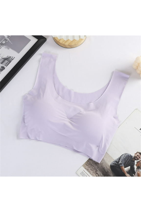 Racerback Sports Bras for Women High Support No Underwire Seamless Wireless Bra Full Coverage Padded Support Bra for Yoga Gym Workout Fitness Comfort Bra Breathable Bralette for Everyday Bra