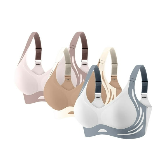 TEVEQ Seamless Bras for Women, Full Coverage No Underwire Bras for Everyday, Push Up Wireless Bra for Women Soft and Lightly 3Pc Smoothing Bra Anti Sagging Bras for Sleep Bra Comfy Bras Wine Xl