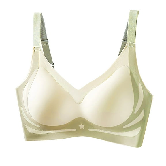 TEVEQ Seamless Bras for Women, Full Coverage No Underwire Bras for Everyday, Push Up Wireless Bra for Women Soft and Lightly Big Size Comfortable Gathering Yoga Sleep Breathable Bra Beige M