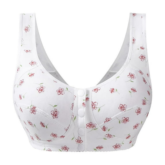 TEVEQ Seamless Front Closure Bras for Women Wireless Full Coverage Support Bra Comfortable No Underwire Everyday Bras Large Size Thin Non Wire Front Buckle Vest Bra Wine 42