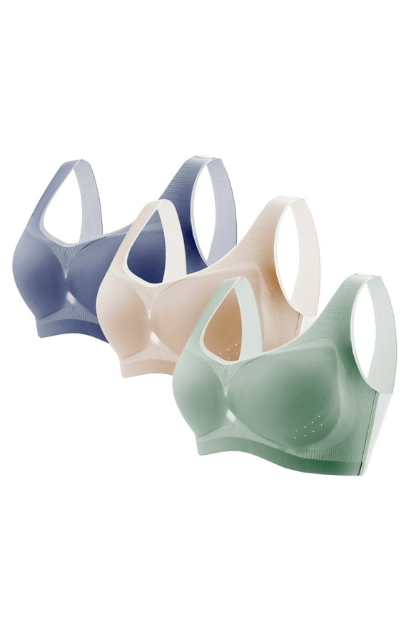 Seamless Wireless Bra for Women with Support - No Underwire Full Coverage Push Up Comfort Bras Smoothing Bralettes Breathable Mesh Cup Thin Style for Without Underwire Large Size Bra Pink Xxl