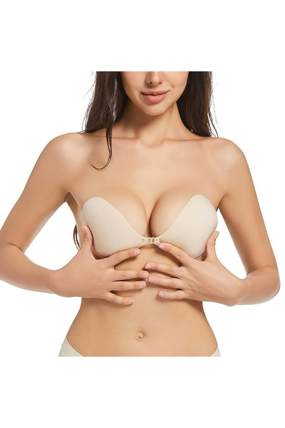 Self-Adhesive Bra 1 Pairs,Strapless Sticky Bra Invisible Push Up Lift Silicone Bras for Backless Dress Traceless Paste Silicone Bra Underwear Bra Gathering Women A M