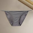thumbnail image 1 of TEVEQ No Show Panties for Women Bikini Underwear Low Rise Comfortable Briefs Seamless Breathable Soft Stretch Invisible Panties Women's Solid Color String Bikini Panty Stretch Briefs Dark Grey L, 1 of 5
