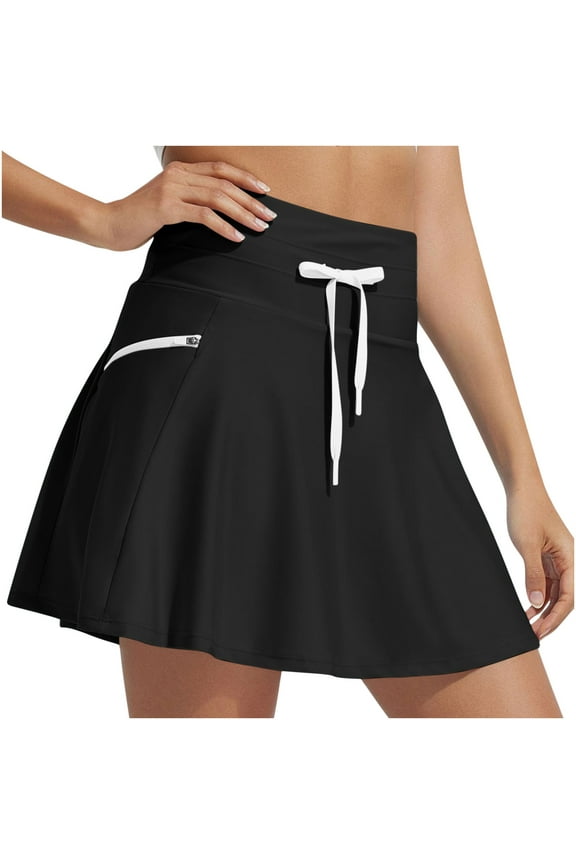 Sports Women's High Waisted Swim Skirts Skort with Shorts Pockets Bathing Suit Swim Skirts for Women Tummy Control Swim Skorts for Womanswim Skirt Liner Swimsuit Bottoms with Zipper Pocket