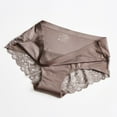 thumbnail image 1 of TEVEQ Underwear for Women Lace Hipster Seamless Invisible Bikini Panties Mid Rise Silky Comfort Ladies Mid Waist Breathable Briefs M-2Xl Lace Fashion Briefs Women Underwear Underpants Grey M, 1 of 2