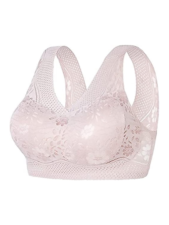 Women'S Orthopedic Anti-Sagging Bra for Senior Women Posture Correcting Bra Breathable Push Up Bras,No Underwire Seamless Full Support Plus Size Everyday Bra,Push Up Bra for Senior Women Pink L