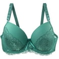 thumbnail image 1 of TEVEQ Women’S Push Up Lace Bra Comfort Padded Underwire Bra Lift Up Add One Cup Women's Bra Strap Strap Bra Set Women's Big Tight Classic Bra Set Women's Comfort Bra Bra Everyday Bra Bra Green 75B, 1 of 8