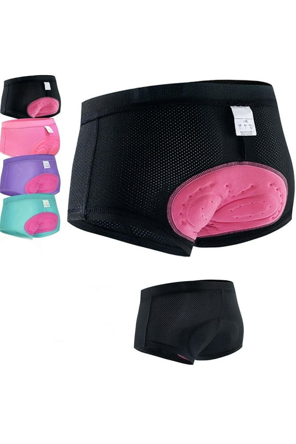 Women's 4D Padded Bike Underwear Cycling Bicycle Shorts Biking Riding Briefs Biker Cycle Lightweight Breathable Undershorts for Women Ergonomic Design Chevaroo Padded Underwear Chevaroo Underwe