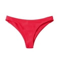 thumbnail image 1 of TEVEQ Women's Bikini Bottoms High Cut Swimsuit Bottom Solid Color Mid Waist Swim Bottoms Bikini Bottoms for Women Womens Bikini Bottom Low Waisted Bathing Swimsuit Bathing Suit Bottoms Cheeky Red L, 1 of 3