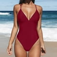 thumbnail image 1 of TEVEQ Women's Crisscross Back Ruched Swimsuit V Neck High Cut Th One Piece Swimsuit Women Tummy Control Slimming Cheeky Modest 2025 Trendy Swim Suits for Women 2025 Bathing Suit for Women One Piece, 1 of 6