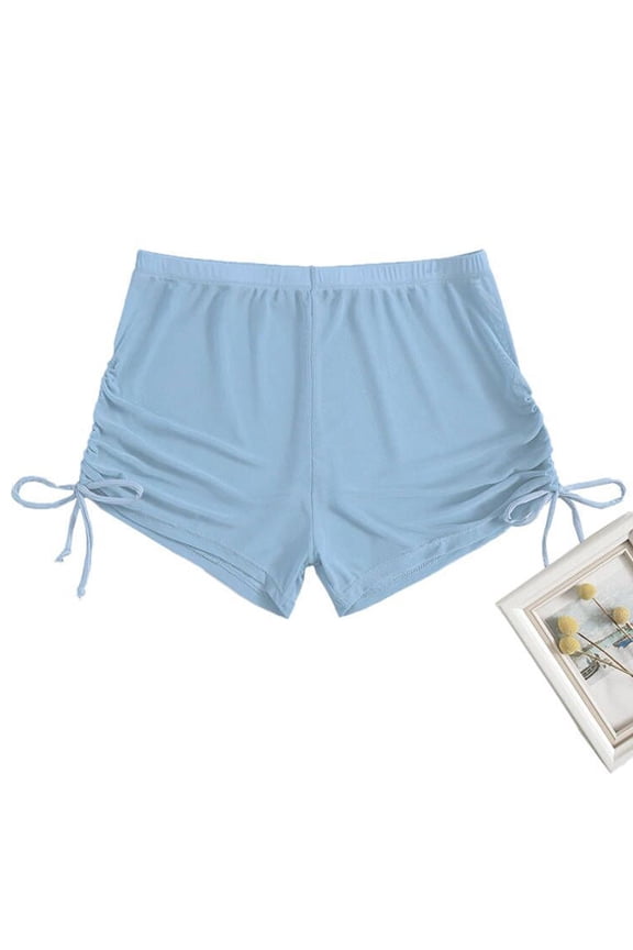 Women's Drawstring Side Mesh Sheer Beach Summer Cover Up Shorts Bikini Bottoms,Beach Bikini Cover Up Shorts,Swim Shorts Women Sheer Board Short Mesh Bathing Suit Bottoms for Beach & Pool BU2 L