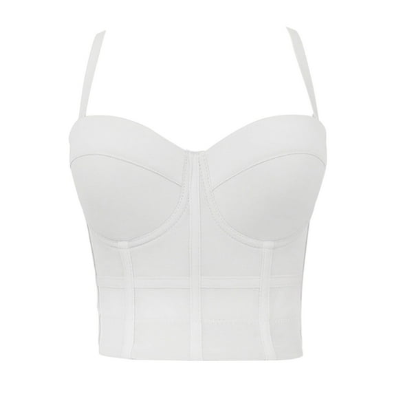 TEVEQ Women's Mesh Bustier Crop Top Push Up Corset Tops Bra Women's Fishbone Underwear Slim Fit Comfortable and Breathable Bar