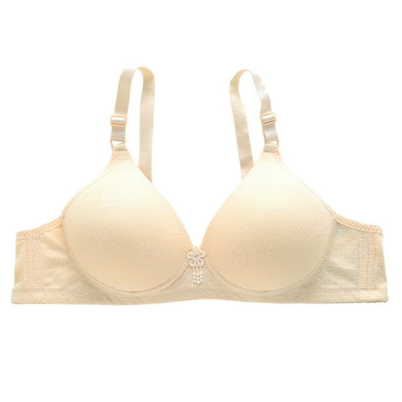TEVEQ Women's Push Up Bra Full Coverage Breathable No Underwire Bralettes Bra Lift Up Everyday Seamless Bra Breathable for and Mothers Large Breasts Comfortable Full Cup Bra That Gathers Beige Xl