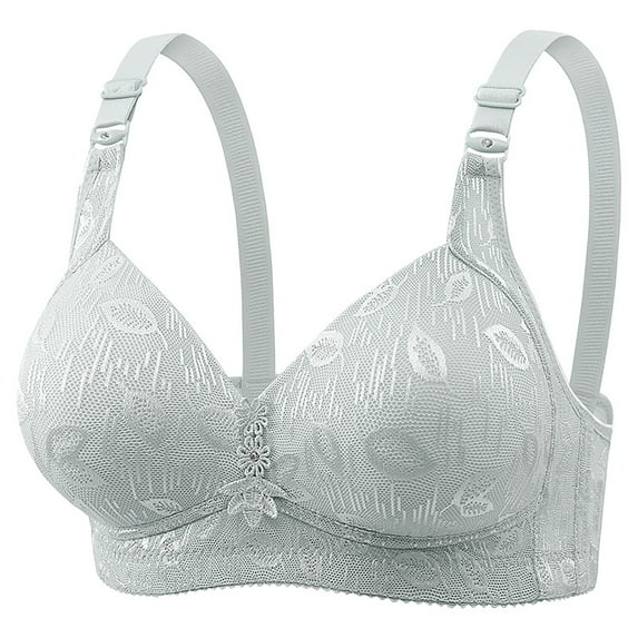 TEVEQ Women's Push Up Bra Full Coverage Breathable No Underwire Bralettes Bra Lift Up Everyday Seamless Bra Comfortable Breathable Frameless Backward Adjusting Anti Sagging and Slimming Bra Silver Xxl