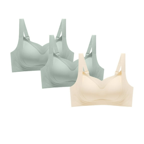 TEVEQ Women's Push Up Bra Full Coverage Breathable No Underwire Bralettes Bra Lift Up Everyday Seamless Bra Comfortable Chest Gathered Without Soft Support Collar Closure Anti Drop Bra Ak M