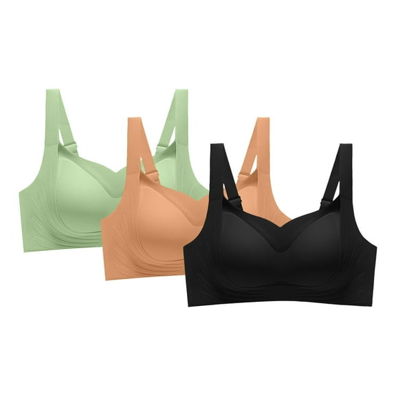 TEVEQ Women's Push Up Bra Full Coverage Breathable No Underwire Bralettes Bra Lift Up Everyday Seamless Bra Comfortable Chest Gathered Without Soft Support Collar Closure Anti Drop Bra S M