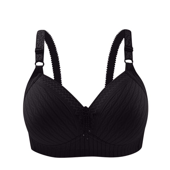 TEVEQ Women's Push Up Bra Full Coverage Breathable No Underwire Bralettes Bra Lift Up Everyday Seamless Bra Retraction Bra for Mothers Without Underpants Support Anti Sagging Bra Black M