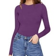 thumbnail image 1 of TEVEQ Women's Sleepwear Womens Crew Neck Long Sleeve Bodysuit Comfortable Against The Skin Tops Body Suits Women Clothing Pajamas for Women, 1 of 4