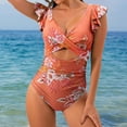 thumbnail image 1 of TEVEQ Women's Slimming One Swimsuit with Ruffles and Straps One Piece Swimsuit Women Tummy Control Slimming Cheeky Modest 2025 Trendy Swim Suits for Women 2025 Bathing Suit for Women One Piece Pink L, 1 of 4