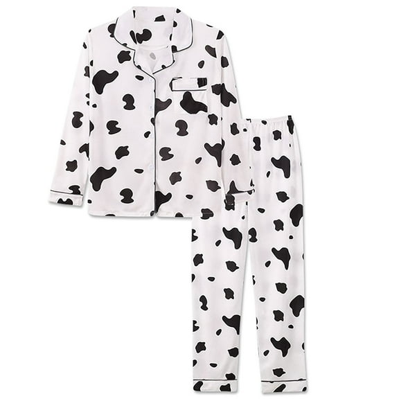 TEVEQ Womens Cotton Pajama Sets Long Sleeve Button Down Shirt and Pants Sleepwear 2 Piece Gingham Pj Set Pajamas Women Long Sleeve Lapel Vest Suit Trousers Plus Size Home Service Grey L