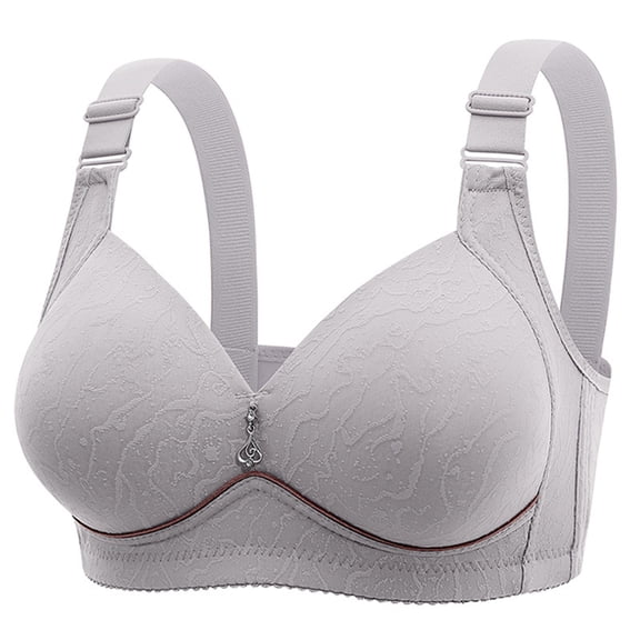 TEVEQ Womens Wireless Bras Comfortable Push Up Bra No Underwire Bra Full Support Lift Bralette Everyday Seamless Tshirt Bras Underwear Side Mounted Breasts Top Mounted Anti Sagging Bra Silver Xl