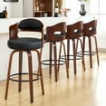 thumbnail image 1 of TEWLOSS 26" Bar Stools Swivel with Thick Cushion, Set of 4 Counter Height Stools for Kitchen Island Dining, Black, 1 of 9