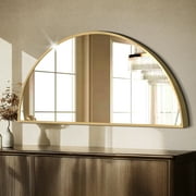 TEWLOSS 32"x16" Bathroom Mirror Vanity Half Circle Wall Mirrors for Bedroom, Gold