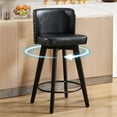 thumbnail image 1 of TEWLOSS Counter Height Bar Stools, 27.5in Swivel PU Leather Bar Chairs with Curved Back for Kitchen Island, Black, 1 of 7