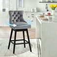 thumbnail image 1 of TEWLOSS Counter Height Bar Stools Swivel 26" Velvet Barstools for Kitchen Island, Gray, 1 of 9