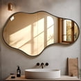 thumbnail image 1 of TEWLOSS Irregular Wall Mirror Decorative 39"x 24" Black Bathroom Mirrors Metal Frame, Dolphin Shape, 1 of 9