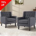 thumbnail image 1 of TEWLOSS Modern Accent Chairs Set of 2 Arm Chairs for Living Room, Gray, 1 of 10
