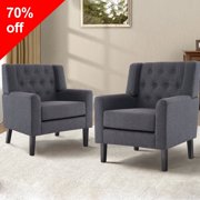 TEWLOSS Modern Accent Chairs Set of 2 Arm Chairs for Living Room, Gray