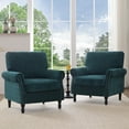 thumbnail image 1 of TEWLOSS Oversized Accent Chairs Set of 2, Chenille Fabric Upholstered Arm Chairs for Living Room, Dark Teal, 1 of 8