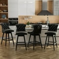 thumbnail image 1 of TEWLOSS 26" Swivel Counter Height Bar Stools Set of 4, Black Velvet Kitchen Stools with Back, 1 of 10