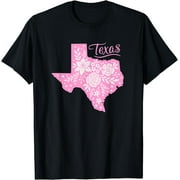 TEXAS Flower Floral Home State Texan Design T-Shirt Black