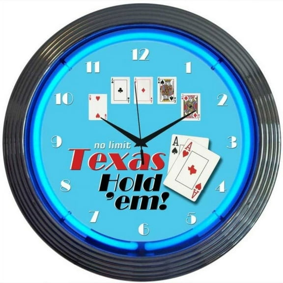 TEXAS HOLD EM NEON CLOCK 8HOLDM