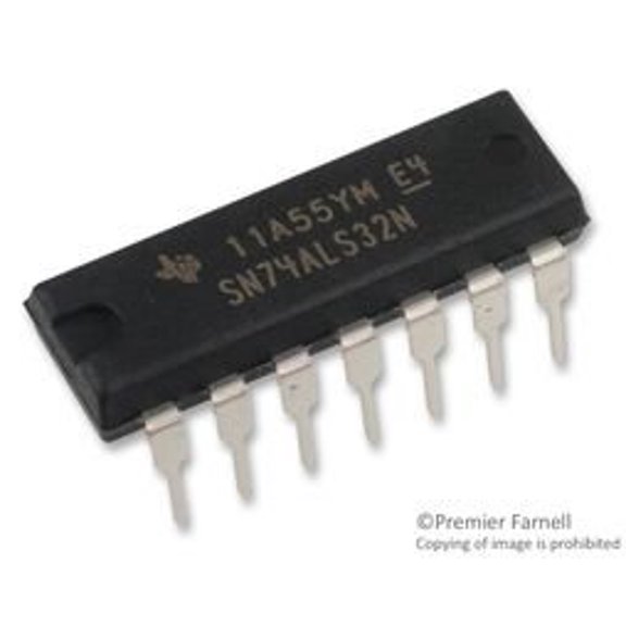 TEXAS INSTRUMENTS SN74ALS32N IC, QUAD OR GATE, 2I/P, DIP-14 (1 piece) - 74ALS32