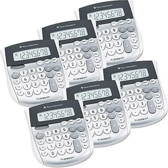TEXAS INSTRUMENTS TI-1795SV Handheld Calculator, Eight-Digit LCD (Case of 6) by Texas Instruments