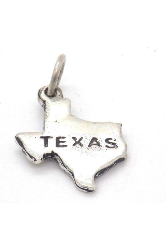 TEXAS STATE MAP CHARM PENDANT .925 STERLING SILVER
