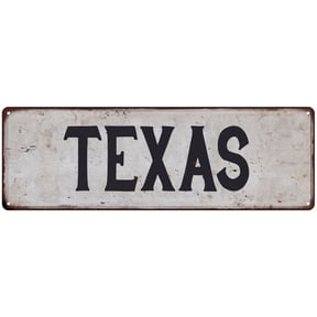 TEXAS Vintage Look Rustic Metal City State Sign 6 x 18 High Gloss Metal 206180041012
