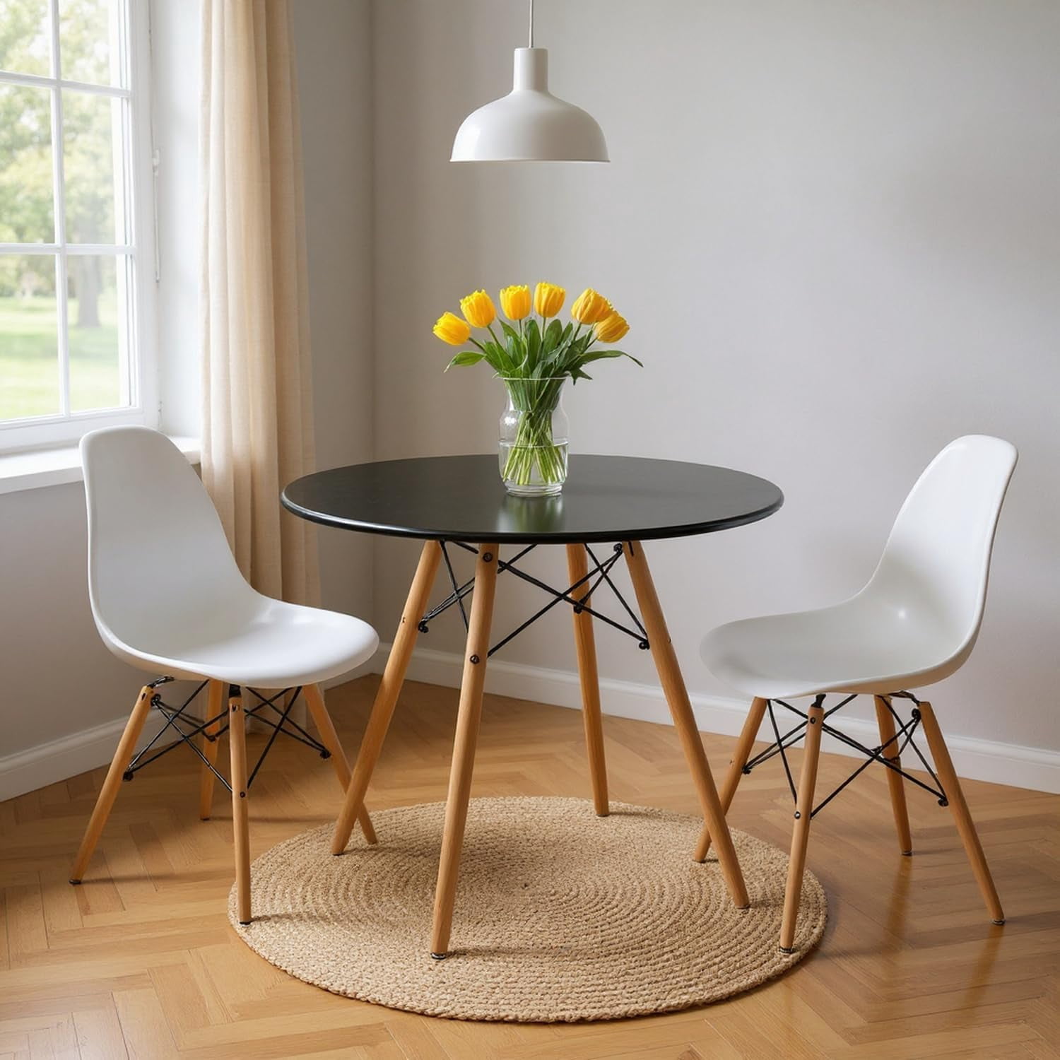 TEXBM 31.5-Inch Small Round Dining Table – Modern Simple Round Table ...