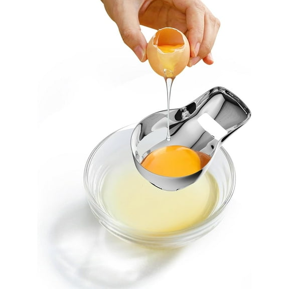 TEXIJUSO Egg Yolk Separator Egg Separator for Raw Eggs Food Grade Stainless Steel Egg Yolk White Separator Kitchen Baking Gadgets