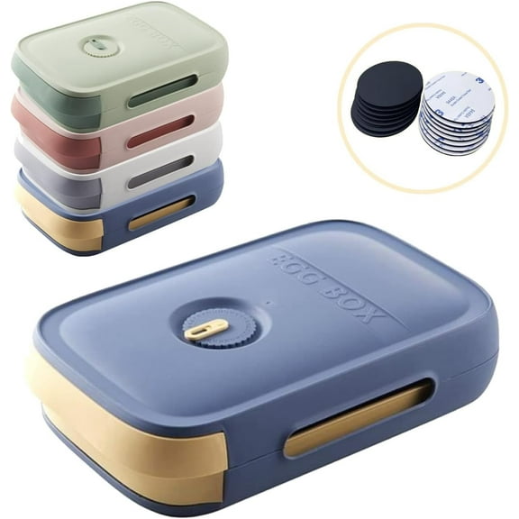 TEXIJUSO The New Drawer Type Egg Holder for Refrigerator,Large Capacity Egg Storage Container,Egg Tray Container with Date Reminder,Egg Fresh Storage Box(blue&yellow)