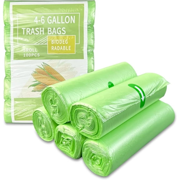 TEXIJUSO Pack of 100 x 20 Litre Compostable Organic Waste Bags Particularly Tear-Resistant Recyclable Waste Bags for Kitchen
