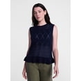 thumbnail image 1 of Scenario Women's Texture Peplum Tank Sweater, Lightweight, Sizes XS-XXXL, 1 of 6