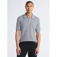thumbnail image 1 of Free Assembly Men's Textured Tipped Polo Shirt with Short Sleeves, Sizes S-3XL, 1 of 5